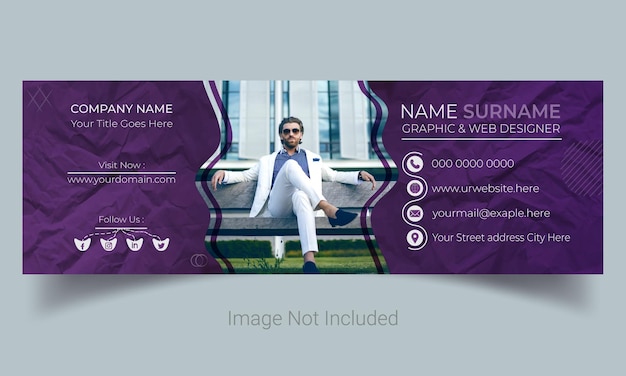 Vector email signature template design social media post