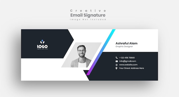 Vector email signature template design