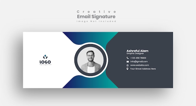 Vector email signature template design