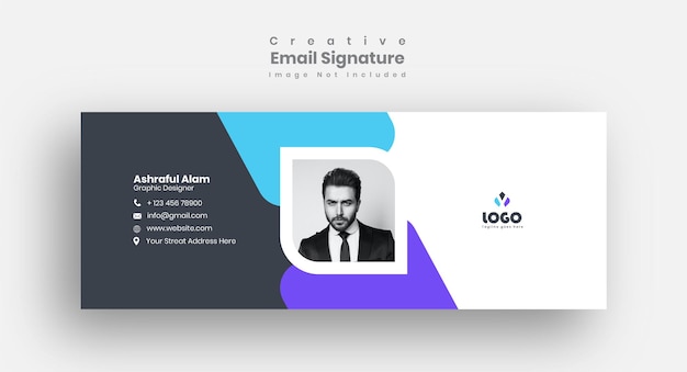 Vector email signature template design