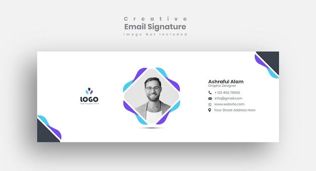 Vector email signature template design