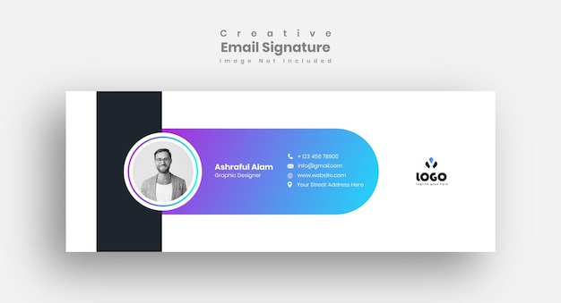 Vector email signature template design