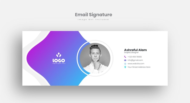 Vector email signature template design