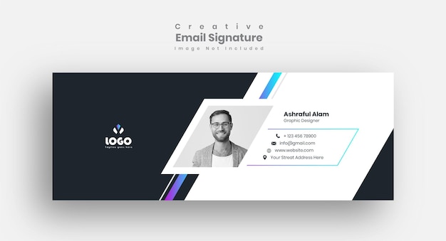 Vector email signature template design