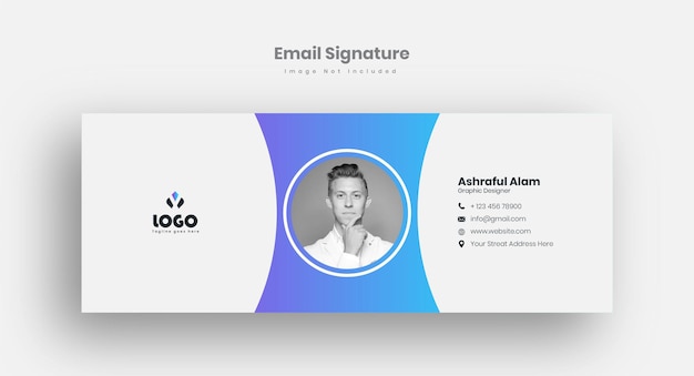 Vector email signature template design