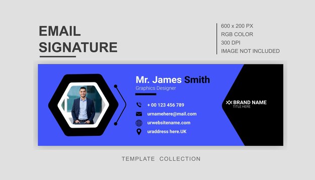 Vector email signature template design