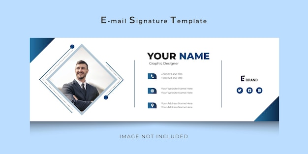 Email signature template, email footer and corporate or personal social media banner design