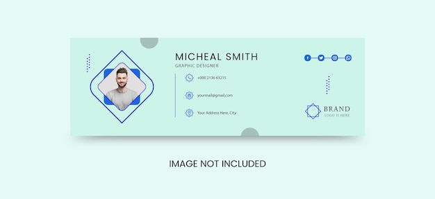 Modello di firma e-mail o piè di pagina e-mail e design della copertina