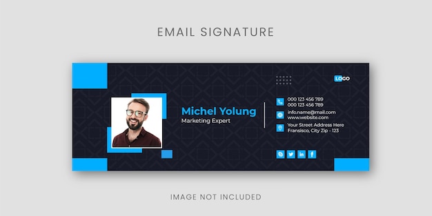 Vector email signature template or email footer design and social media cover design free