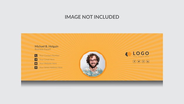 Шаблон подписи электронной почты или нижний колонтитул электронной почты и дизайн обложки Facebook
