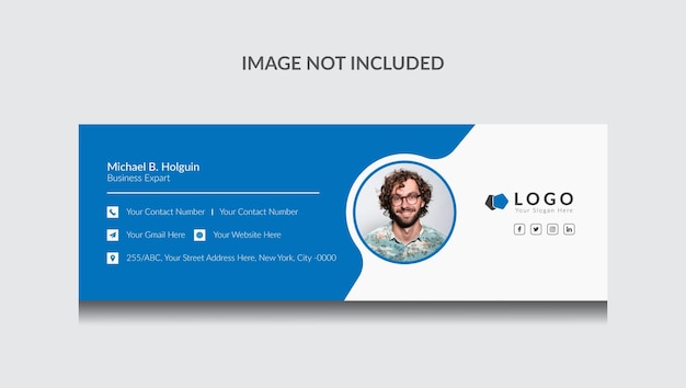 Email signature template or email footer and Facebook cover design