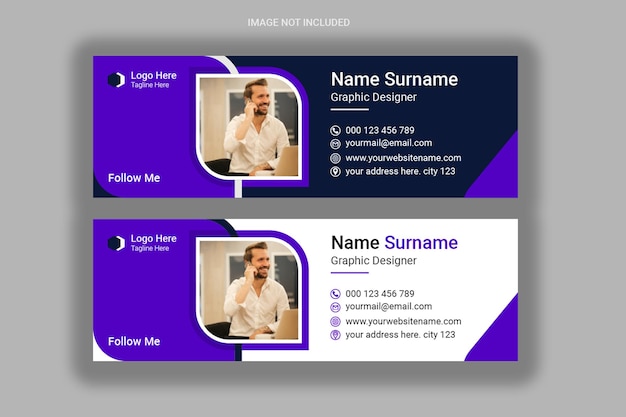 Email signature template or email footer and Facebook cover design