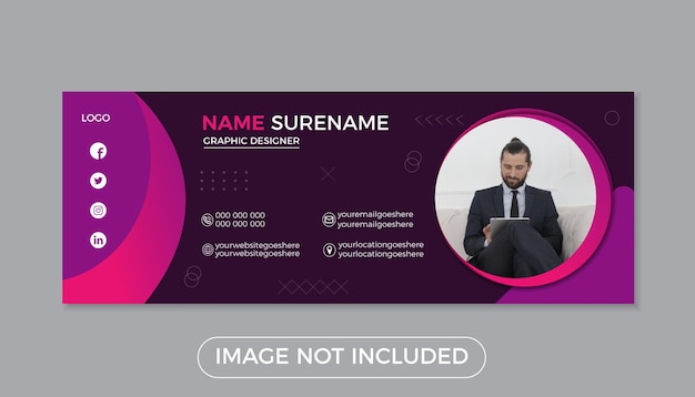 Email signature template or email footer and Facebook cover design.