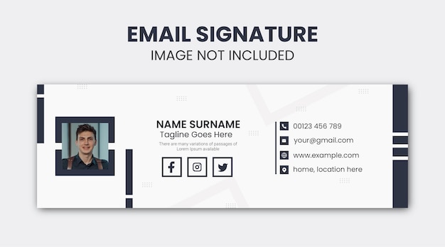 Email signature template or email footer and personal facebook cover