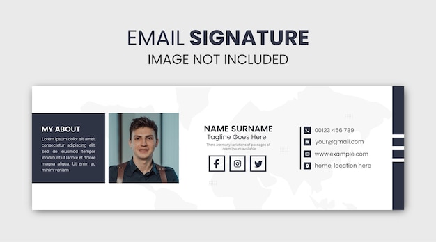 Email signature template or email footer and personal facebook cover