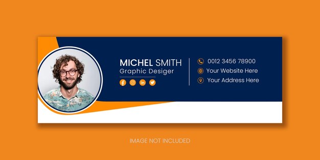 Email signature template or email footer and personal facebook cover