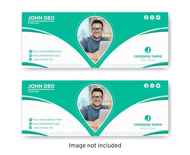 Email signature template or email footer and personal modern facebook cover