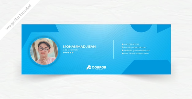 Email signature template or email footer and personal social media cover design Free EPS Vector