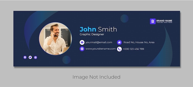 Email Signature template or email footer and personal social media cover design premium vector