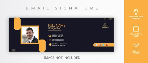 Modello di firma e-mail o piè di pagina e-mail e design di copertina personale per i social media