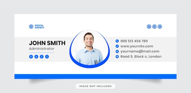 Шаблон подписи электронного письма или нижний колонтитул электронного письма и дизайн обложки в социальных сетях