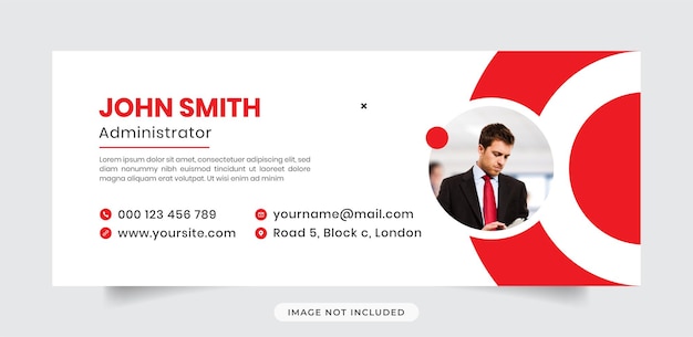 Email signature template or email footer and personal social media cover design