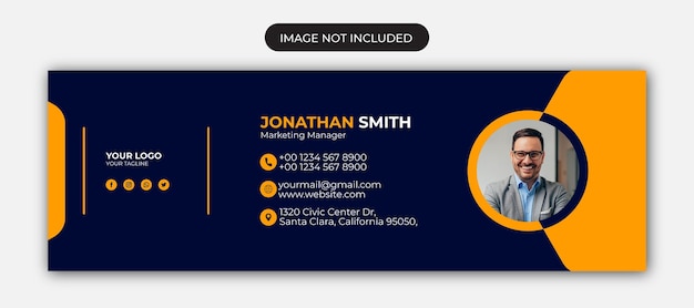 Email signature template or email footer and personal social media cover design