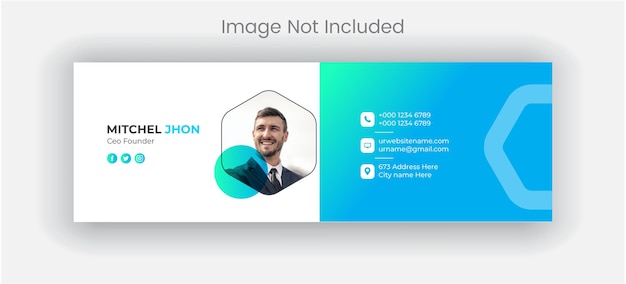 Email signature template or email footer and personal social media cover design