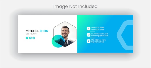 Modello di firma e-mail o piè di pagina e-mail e design di copertina per social media personale