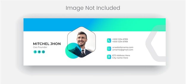 Email signature template or email footer and personal social media cover design