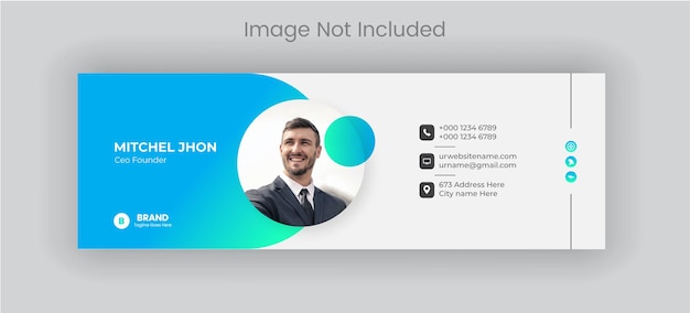 Email signature template or email footer and personal social media cover design