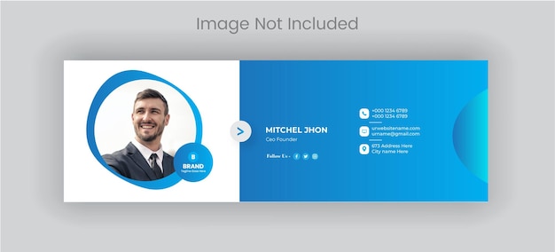 Modello di firma e-mail o piè di pagina e-mail e design di copertina per social media personale