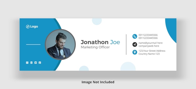 Email signature template or email footer and personal social media cover design