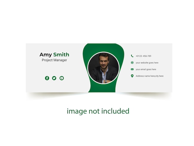 Email signature template or email footer and personal social media cover design