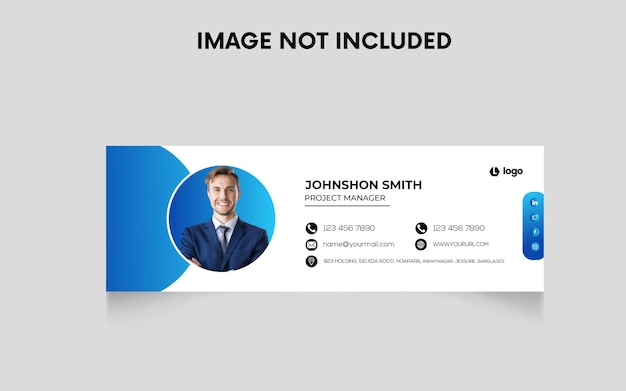 Email signature template or email footer and personal social media cover design