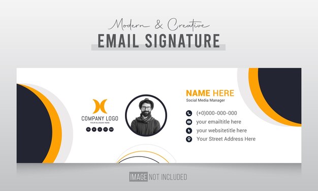 Email signature template or email footer and personal social media cover design