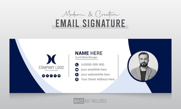 email signature template or email footer and personal social media cover design