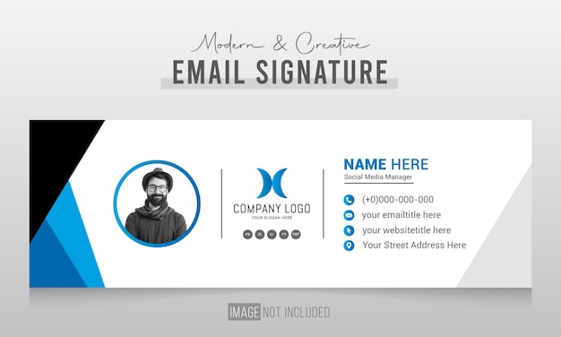 email signature template or email footer and personal social media cover design