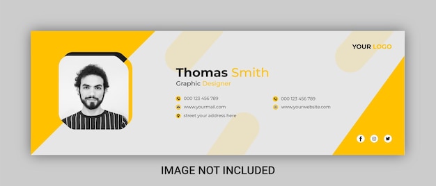 Email signature template or email footer and personal social media cover design