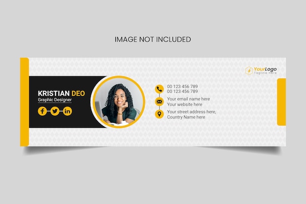 Email signature template or email footer and personal social media cover design