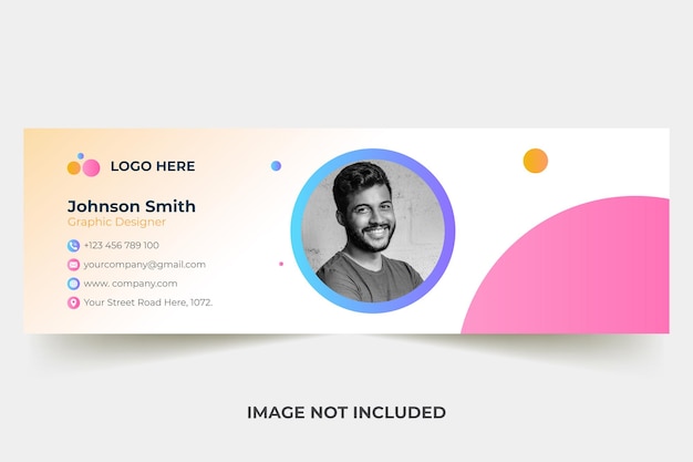 Vector email signature template or email footer and personal social media cover design