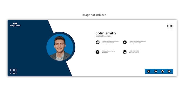 メールの署名テンプレートまたはメールのフッターとパーソナルソーシャルメディアのカバーデザイン