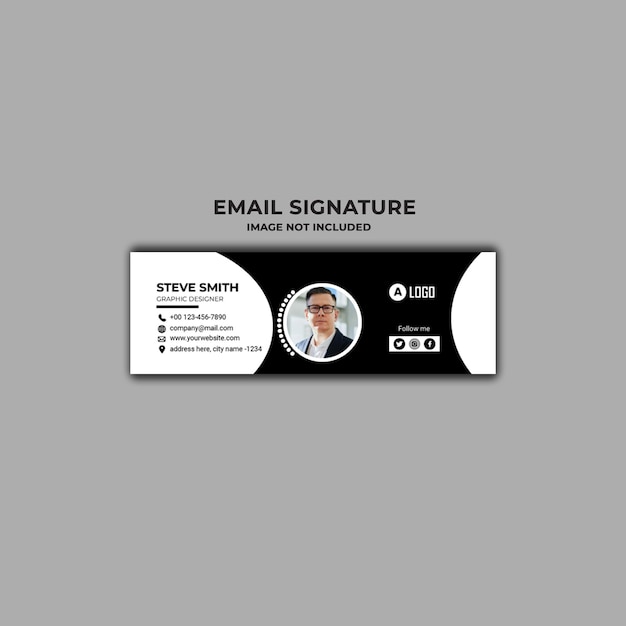 Email signature template or email footer and personal social media cover design.