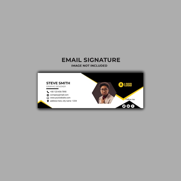 Email signature template or email footer and personal social media cover design.