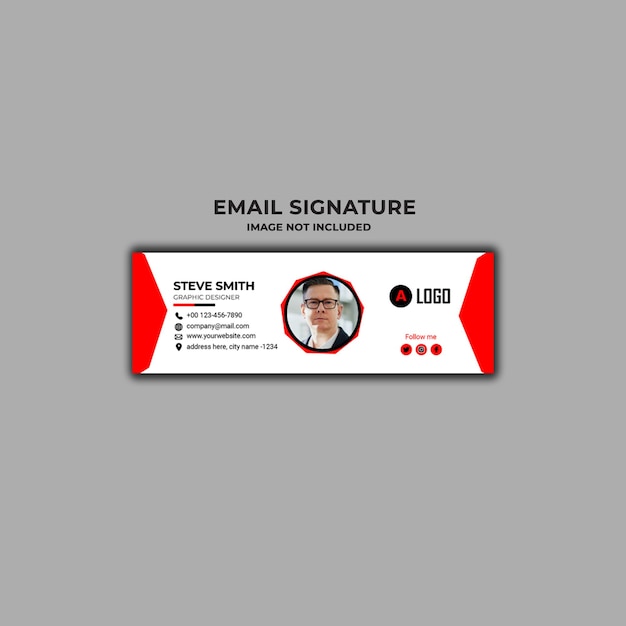 Email signature template or email footer and personal social media cover design.