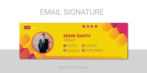 Vector email signature template or email footer personal social media cover design