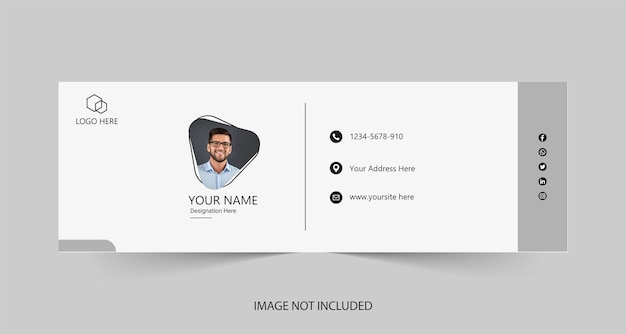 Шаблон подписи электронного письма или нижний колонтитул электронного письма и дизайн обложки в социальных сетях