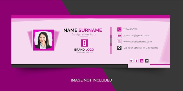 email signature template or email footer and personal social media cover design