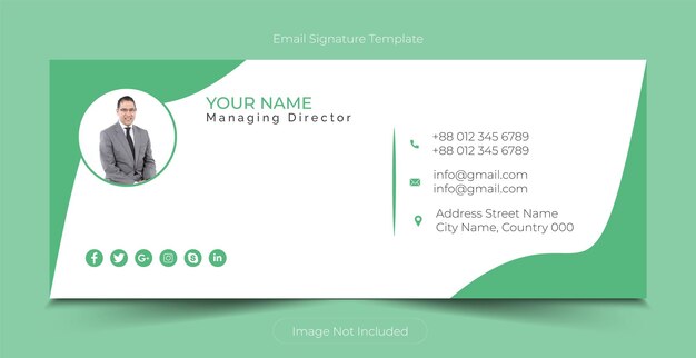 Email signature template or email footer and personal social media cover design