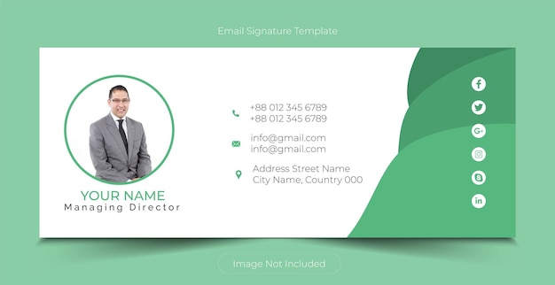 Email signature template or email footer and personal social media cover design